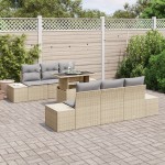 vidaXL Set de canapele pentru grădină 7 pcs bej și gri deschis