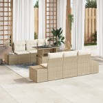 vidaXL Set de canapele pentru grădină cu pernă 7 pcs bej și crem vidaXL Set de canapele pentru grădină cu pernă 7 pcs bej și crem