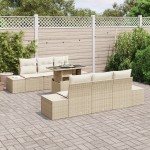 vidaXL Set de canapele pentru grădină cu pernă 7 pcs bej și crem vidaXL Set de canapele pentru grădină cu pernă 7 pcs bej și crem