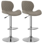 vidaXL Scaune de bar, 2 buc., gri deschis, catifea vidaXL Scaune de bar, 2 buc., gri deschis, catifea