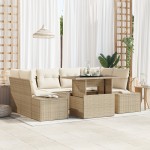 vidaXL Set de canapele pentru grădină cu pernă 7 pcs bej și crem vidaXL Set de canapele pentru grădină cu pernă 7 pcs bej și crem