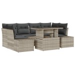 vidaXL Set de canapele pentru grădină cu pernă 7 pcs Gri deschis