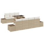 vidaXL Set de canapele pentru grădină cu pernă 8 pcs bej și crem