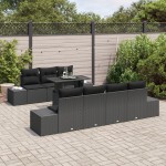 vidaXL Set de canapele pentru grădină 8 pcs Negru 100 x 55 x 73 cm