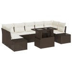 vidaXL Set de canapele pentru grădină cu pernă 8 pcs maro și crem vidaXL Set de canapele pentru grădină cu pernă 8 pcs maro și crem