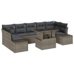 vidaXL Set de canapele pentru grădină 8 pcs Gri 100 x 55 x 73 cm