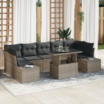 vidaXL Set de canapele pentru grădină 8 pcs Gri 100 x 55 x 73 cm