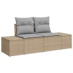 vidaXL Set de canapea cu pernă 8 pcs Beige și gri deschis poliratan