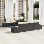 vidaXL Set de canapele pentru grădină cu pernă 7 pcs negru și crem vidaXL Set de canapele pentru grădină cu pernă 7 pcs negru și crem