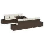 vidaXL Set de canapele pentru grădină cu pernă 7 pcs maro și crem