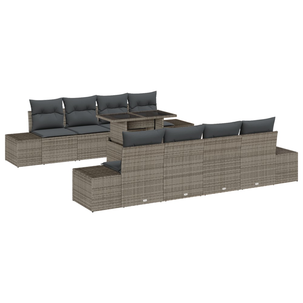 vidaXL Set de canapele pentru grădină 7 pcs Gri 100 x 55 x 73 cm