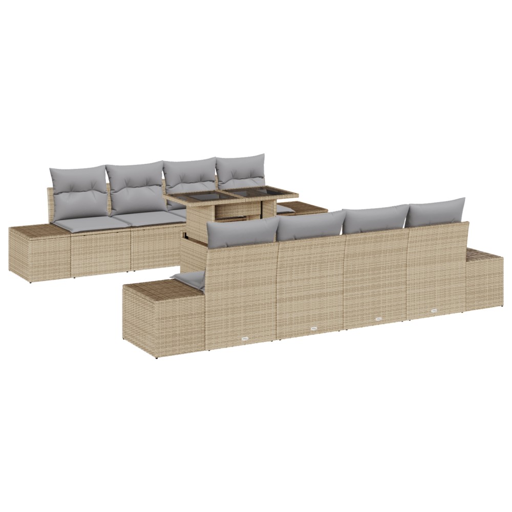 vidaXL Set de canapele pentru grădină Manual 7 pcs bej și gri deschis