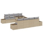 vidaXL Set de canapele pentru grădină Manual 7 pcs bej și gri deschis