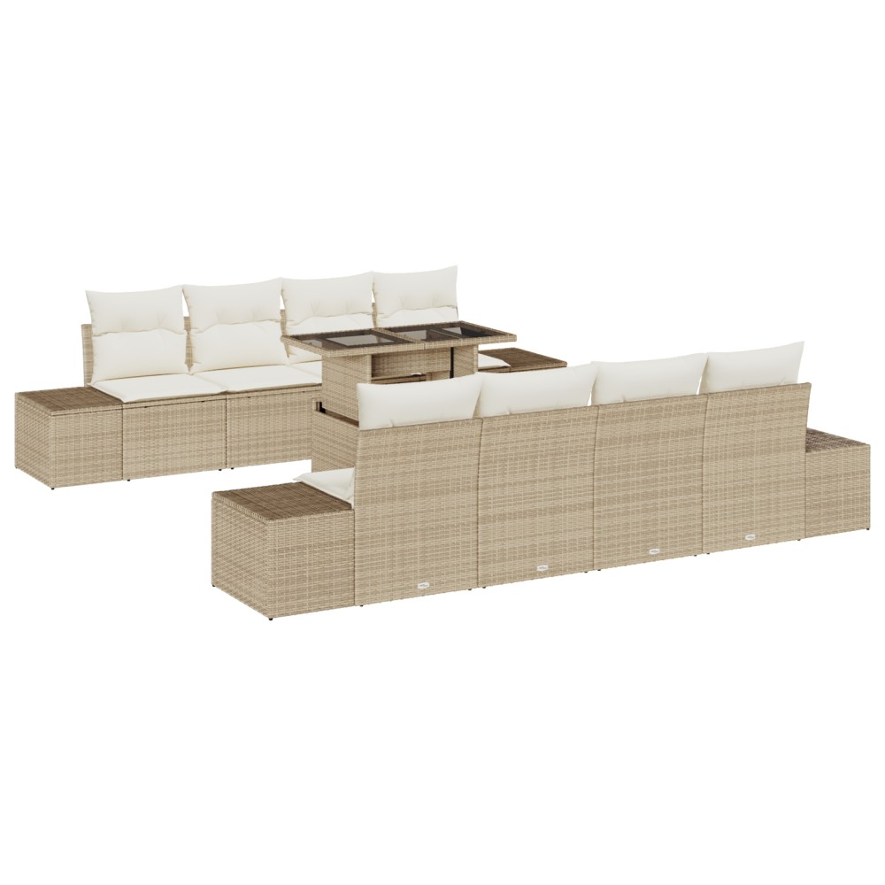 vidaXL Set de canapele pentru grădină cu pernă 7 pcs bej și crem