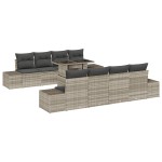 vidaXL Set de canapele pentru grădină cu pernă 7 pcs Gri deschis