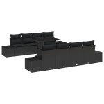 vidaXL Set de canapele pentru grădină 7 pcs Negru 100 x 55 x 73 cm vidaXL Set de canapele pentru grădină 7 pcs Negru 100 x 55 x 73 cm