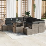 vidaXL Set de canapele pentru grădină 9 pcs Gri 100 x 55 x 73 cm
