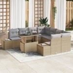 vidaXL Set de canapele pentru grădină Manual 9 pcs bej și gri deschis vidaXL Set de canapele pentru grădină Manual 9 pcs bej și gri deschis