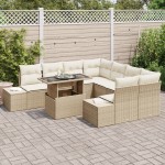 vidaXL Set de canapele pentru grădină cu pernă 9 pcs bej și crem