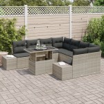 vidaXL Set de canapele pentru grădină cu pernă 9 pcs Gri deschis vidaXL Set de canapele pentru grădină cu pernă 9 pcs Gri deschis