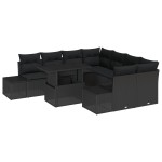vidaXL Set de canapele pentru grădină 9 pcs Negru 100 x 55 x 73 cm vidaXL Set de canapele pentru grădină 9 pcs Negru 100 x 55 x 73 cm