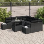 vidaXL Set de canapele pentru grădină 9 pcs Negru 100 x 55 x 73 cm vidaXL Set de canapele pentru grădină 9 pcs Negru 100 x 55 x 73 cm