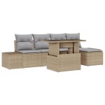 vidaXL Set de canapele pentru grădină 6 pcs bej și gri deschis