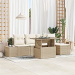 vidaXL Set de canapele pentru grădină cu pernă 6 pcs bej și crem