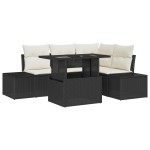 vidaXL Set de canapele pentru grădină cu pernă 5 pcs negru și crem vidaXL Set de canapele pentru grădină cu pernă 5 pcs negru și crem