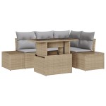 vidaXL Set de canapele pentru grădină Manual 5 pcs bej și gri deschis