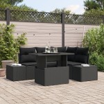 vidaXL Set de canapele pentru grădină 5 pcs Negru 100 x 55 x 73 cm