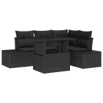 vidaXL Set de canapele pentru grădină 5 pcs Negru 100 x 55 x 73 cm