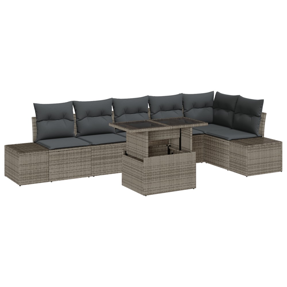 vidaXL Set de canapele pentru grădină 7 pcs Gri 100 x 55 x 73 cm