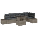 vidaXL Set de canapele pentru grădină 7 pcs Gri 100 x 55 x 73 cm