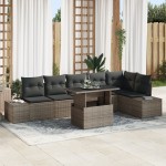 vidaXL Set de canapele pentru grădină 7 pcs Gri 100 x 55 x 73 cm