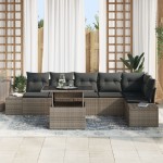 vidaXL Set de canapele pentru grădină 7 pcs Gri 100 x 55 x 73 cm