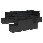 vidaXL Set de canapele pentru grădină 9 pcs Negru 100 x 55 x 73 cm vidaXL Set de canapele pentru grădină 9 pcs Negru 100 x 55 x 73 cm
