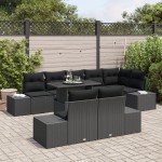 vidaXL Set de canapele pentru grădină 9 pcs Negru 100 x 55 x 73 cm vidaXL Set de canapele pentru grădină 9 pcs Negru 100 x 55 x 73 cm