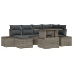 vidaXL Set de canapele pentru grădină cu pernă 7 pcs Gri vidaXL Set de canapele pentru grădină cu pernă 7 pcs Gri