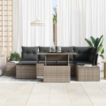 vidaXL Set de canapele pentru grădină cu pernă 7 pcs Gri vidaXL Set de canapele pentru grădină cu pernă 7 pcs Gri
