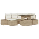 vidaXL Set de canapele pentru grădină cu pernă 7 pcs bej și crem vidaXL Set de canapele pentru grădină cu pernă 7 pcs bej și crem