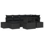 vidaXL Set de canapele pentru grădină cu pernă 7 pcs Negru vidaXL Set de canapele pentru grădină cu pernă 7 pcs Negru