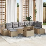 vidaXL Set de canapele pentru grădină 8 pcs bej și gri deschis