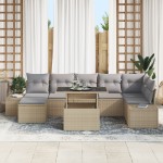 vidaXL Set de canapele pentru grădină 8 pcs bej și gri deschis