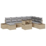 vidaXL Set de canapele pentru grădină 9 pcs bej și gri deschis