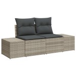 vidaXL Set de canapele pentru grădină cu pernă 9 pcs Gri deschis