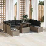 vidaXL Set de canapele pentru grădină 10 pcs Gri 100 x 55 x 73 cm vidaXL Set de canapele pentru grădină 10 pcs Gri 100 x 55 x 73 cm