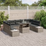 vidaXL Set de canapele pentru grădină 10 pcs Gri 100 x 55 x 73 cm vidaXL Set de canapele pentru grădină 10 pcs Gri 100 x 55 x 73 cm
