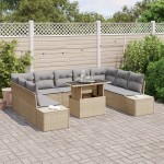 vidaXL Set de canapele pentru grădină 10 pcs bej și gri deschis vidaXL Set de canapele pentru grădină 10 pcs bej și gri deschis
