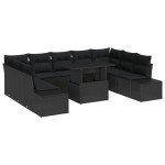 vidaXL Set de canapele pentru grădină 10 pcs Negru 100 x 55 x 73 cm vidaXL Set de canapele pentru grădină 10 pcs Negru 100 x 55 x 73 cm